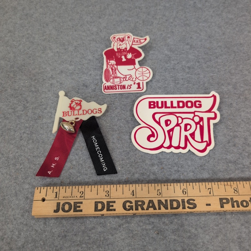 Vintage Anniston High School Bulldogs Spirit Pins Homecoming Football AHS Lot 3 - Picture 2 of 3